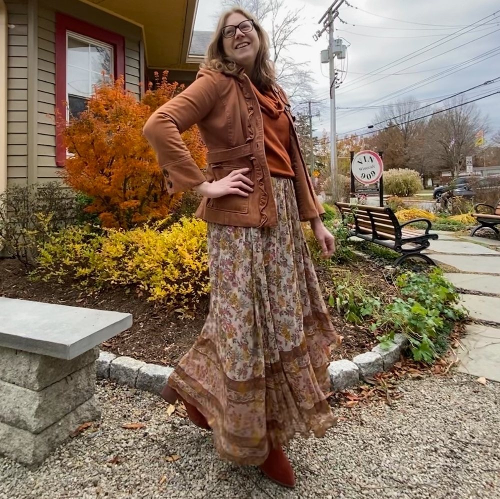 New Boho Anthroplogie Harvest Midi Skirt by Love Sam Size L